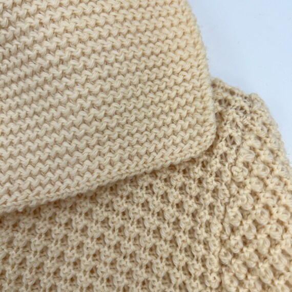 Vintage 60s Ecru Wool Cardigan Sweater | Collared… - image 2