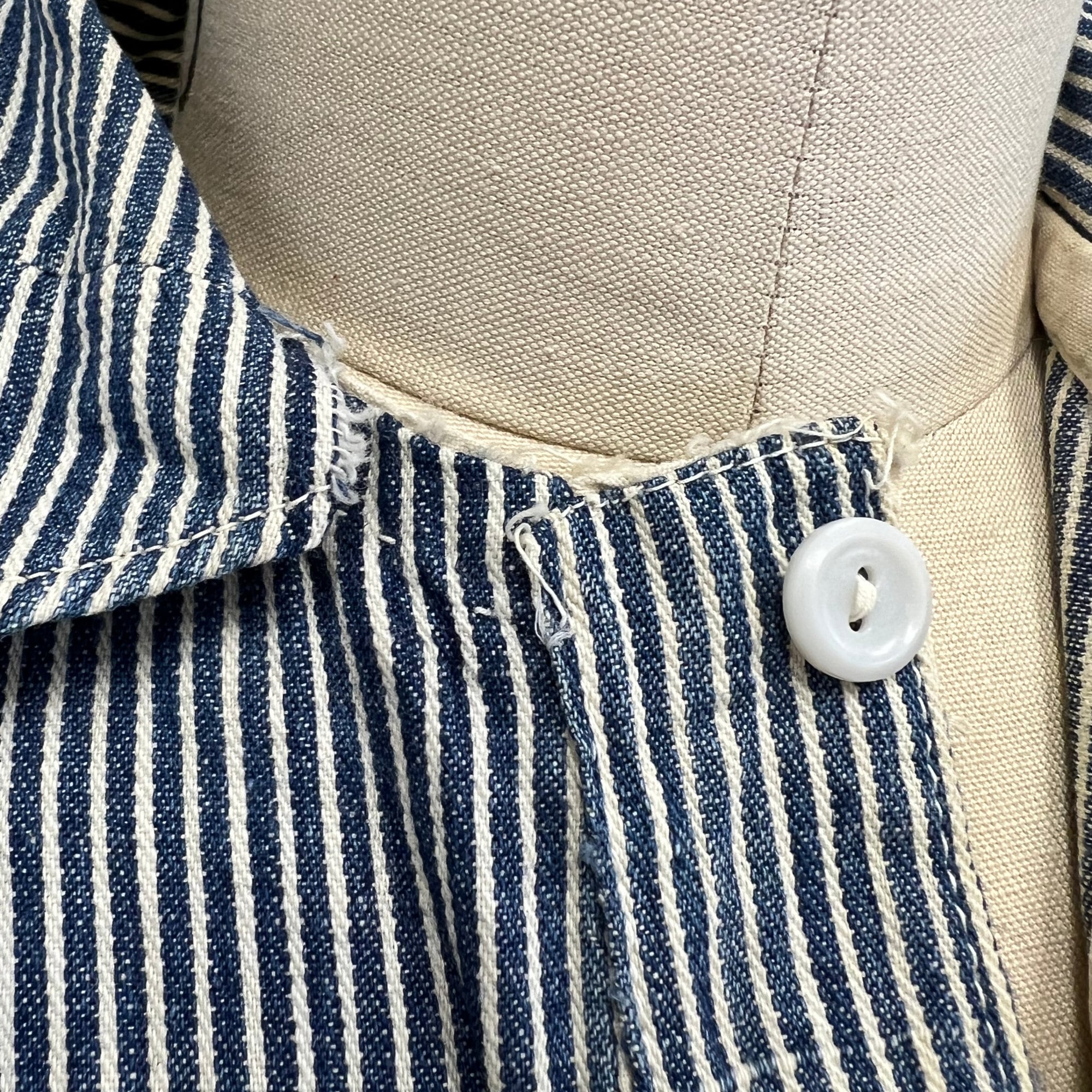 Antique Hickory Stripe Selvedge Denim Coveralls | 1910s