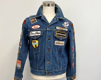 ジャケット・アウター 70s codyroy jacket 60s 70s Vtg Blue Nylon Stripe Mod Zip up Jacket Racer Sport