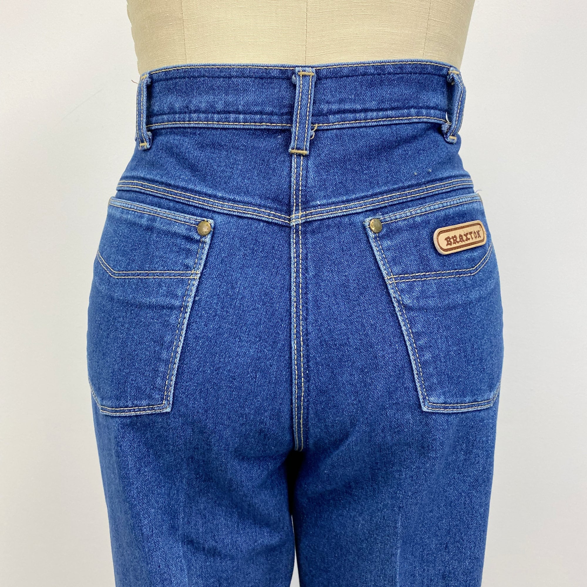 Jean Femme Braxton Stretch Taille 5 (29/30) - Délavé Foncé, Longueur Raccourcie, Occasion Très Bon état