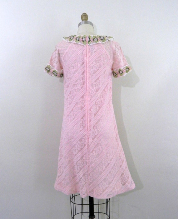 Vintage Pink Lace Dress  |  1960s Parisian Babydo… - image 4