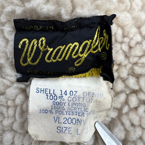 Vintage 70s Wrangler Sherpa Lined Denim Vest - Fa… - image 7