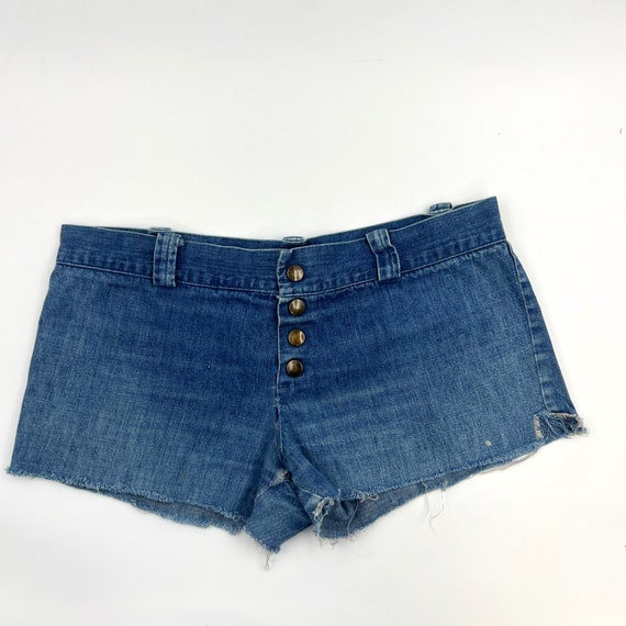 Vintage Hot Pants 1970s Hip Hugger Denim Cut Offs … Gem