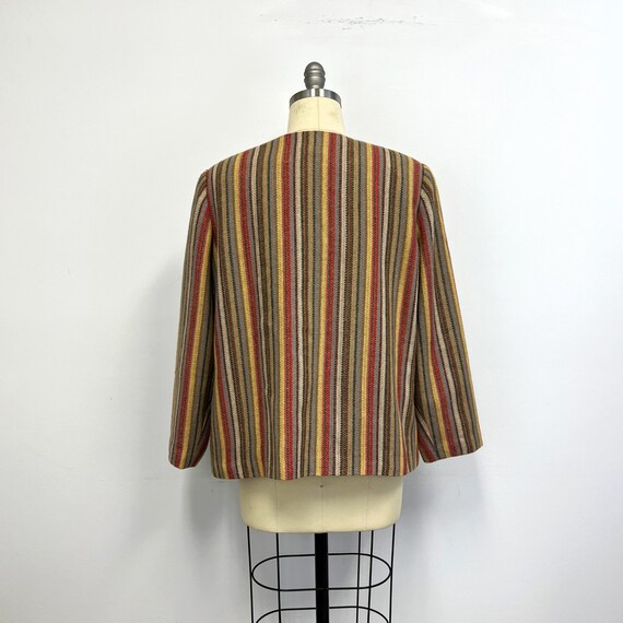 Vintage Striped  Jacket | Womens 1980s Collarless… - image 6