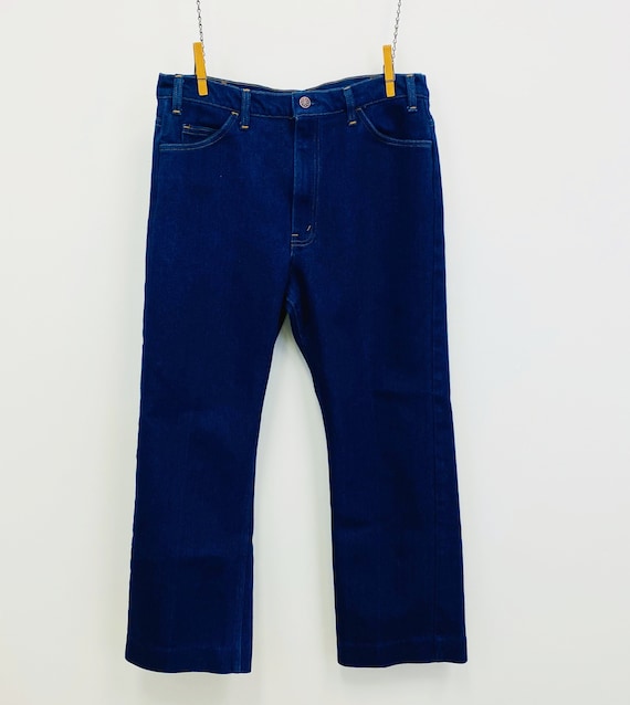 Vintage 1970s High Rise Denim Jeans: Purina Workwear Pants (35 x 29)