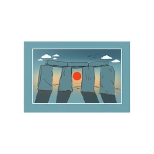 Cartolina grafica del solstizio di Stonehenge