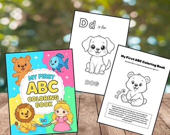 Animal ABC Coloring Book for Toddlers: Baby Shower Keepsake (Digital Download A4)