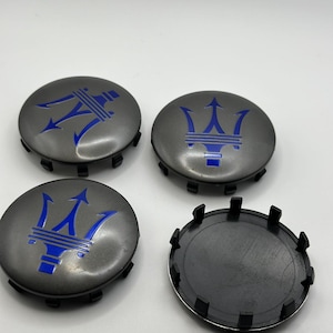 Maserati Quattroporte GT Ghibli Wheel Center Caps 60mm(58mm) Grey Blue - (Set of 4)