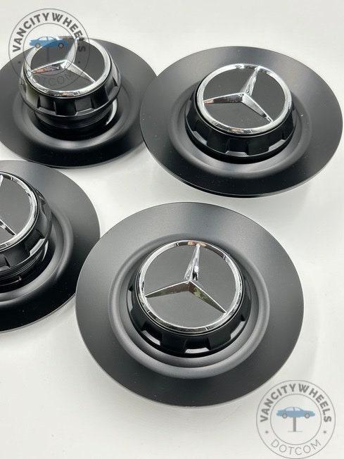 メルセデスベンツ ホイールハブキャップ、145 mm ブラックセンター