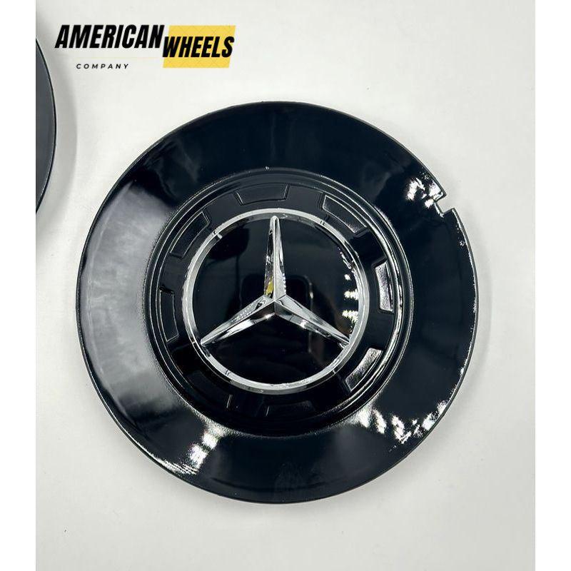 Enjoliveur central de roue Mercedes Benz 164 mm, noir brillant BC748 Jantes Mercedes Benz, enjoliveur central Mercedes Benz 164 mm noir BC748
