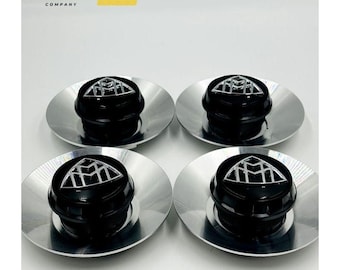 Maybach Wheel Center Caps – Silver Chrome, Black Silver Logo, 145mm (A2224000800)