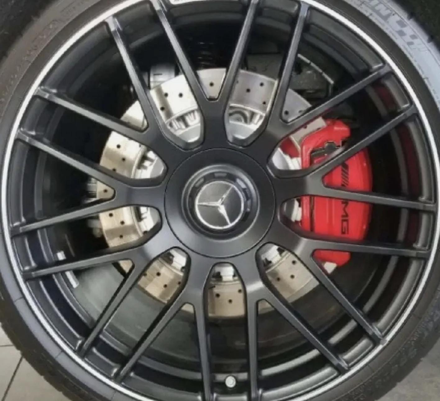 メルセデスベンツ ブラッククロームホイールセンターキャップ、68 mm