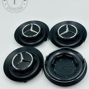 Black Mercedes Benz Alloy Wheel Center Caps, 146mm Set of 4 (C-1028 ...