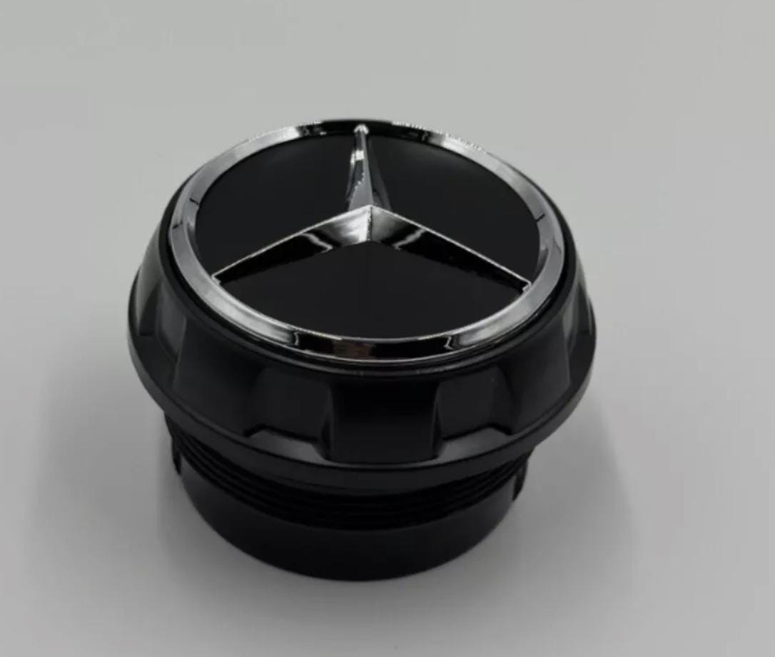 メルセデスベンツ ブラッククロームホイールセンターキャップ、68 mm