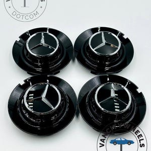 Mercedes Benz 146mm Gloss Black Wheel Center Hub Cover Cap BC965 Mercedes Benz Wheels, Mercedes Benz 146mm Center HubCap Covers Black BC965