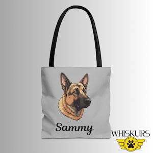 Custom Dog Portrait Tote, Personalized Pet Tote Bag, Custom Pet Lover Gift, Dog Mom Gift, Durable Canvas Tote, Customizable Text