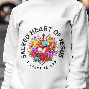 Most Sacred Heart of Jesus Sweatshirt - Traditional Catholic Crewneck, Latin Mass Religious Apparel, Unisex Catholic Clothing, Jesus Shirt