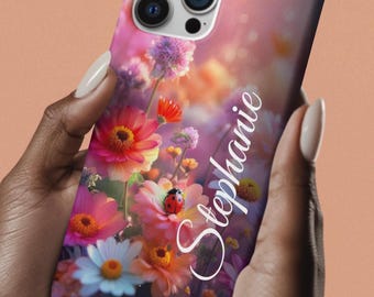 Personalized Floral Phone Case: Tough Protective Cover, Christian Gift