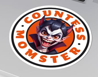 Countess Momster Sticker: Halloween Mom Humor - Glossy Vinyl Decal