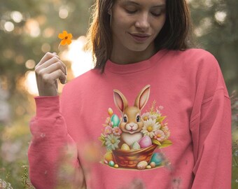 Easter Bunny Sweatshirt, Garment-Dyed Cotton-Blend Pullover