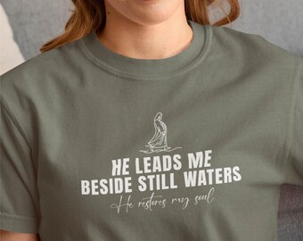 Camiseta con el Salmo 23 de Comfort Colors: Camiseta con versículo bíblico cristiano