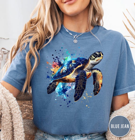 Camiseta con estampado de tortuga marina: camiseta unisex con - Main Image