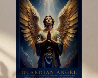 Guardian Angel Watercolor Art Print: Inspirational Spiritual Decor