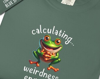 -shirt graphique grenouille fiancée calculatrice | illustration originale de grenouille, t-shirt fantaisie