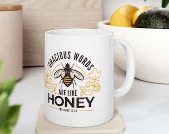 Christian Coffee Mug, Proverbs 16:24, Religious Gift (11oz)