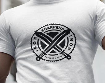 Iron Sharpens Iron kristen t-shirt, herr religiös troströja