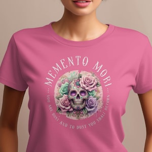 Memento Mori Floral Skull T-Shirt: Catholic Remembrance
