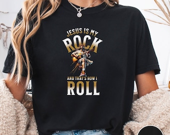 Jesus ist mein Rock T-Shirt: Christliches Gitarren-Grafik-T-Shirt