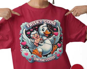 Retro Goose Valentine T-Shirt | Comfort Colors Cartoon Tee