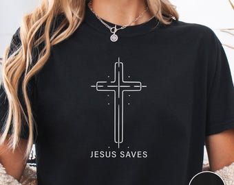 Jesus Saves Graphic Tee: Unisex Christian Apparel