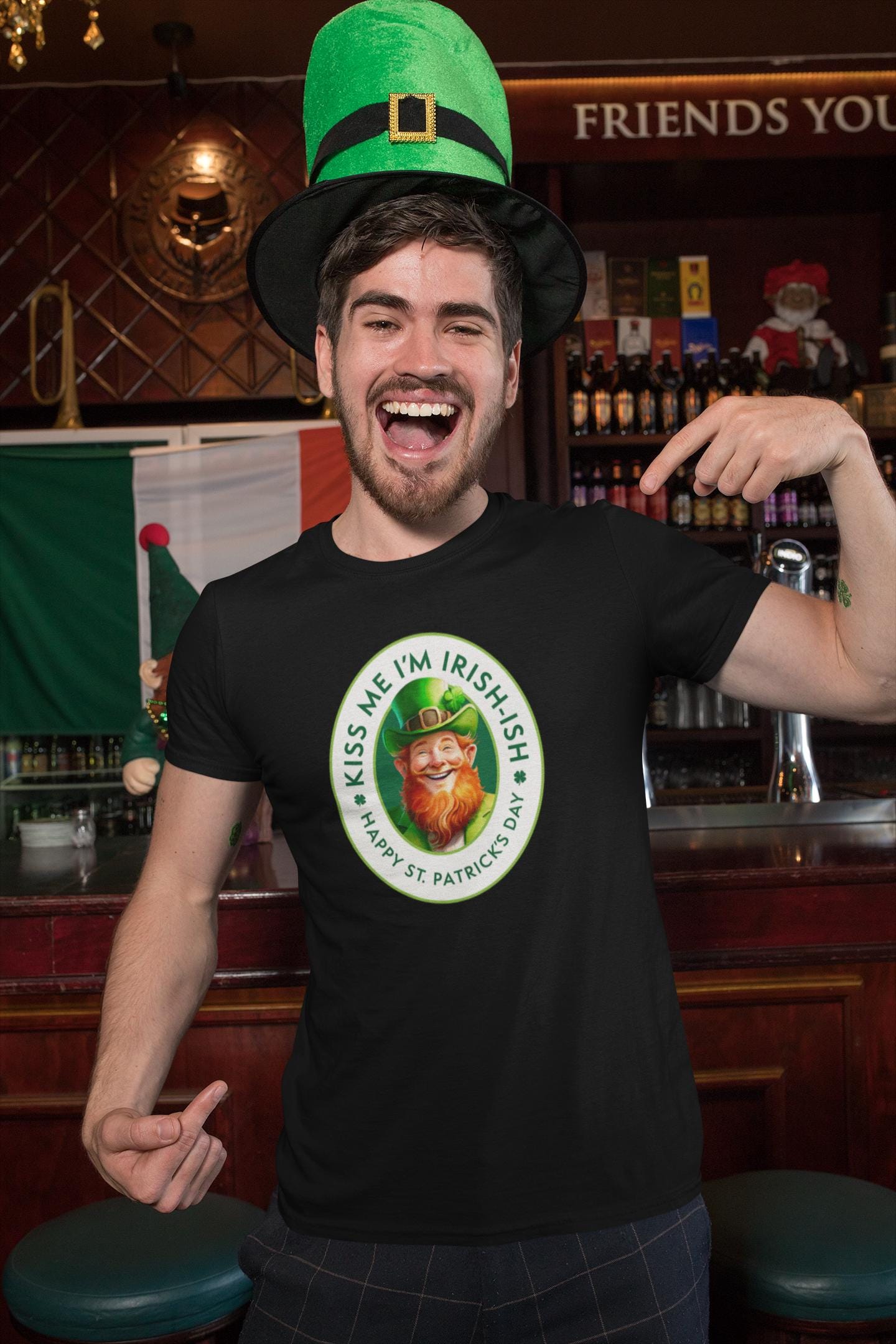 T-shirt Uomo Gildan - Kiss Me I'm Highrish - San Patrizio E Marijuana - Taglie S-5XL