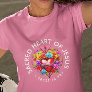 Sacred Heart Catholic T-shirt, Traditional Unisex Garment-Dyed Tee for Women Men - Jesus, Catholic Mass Shirt, Religious Apparel, Catholic