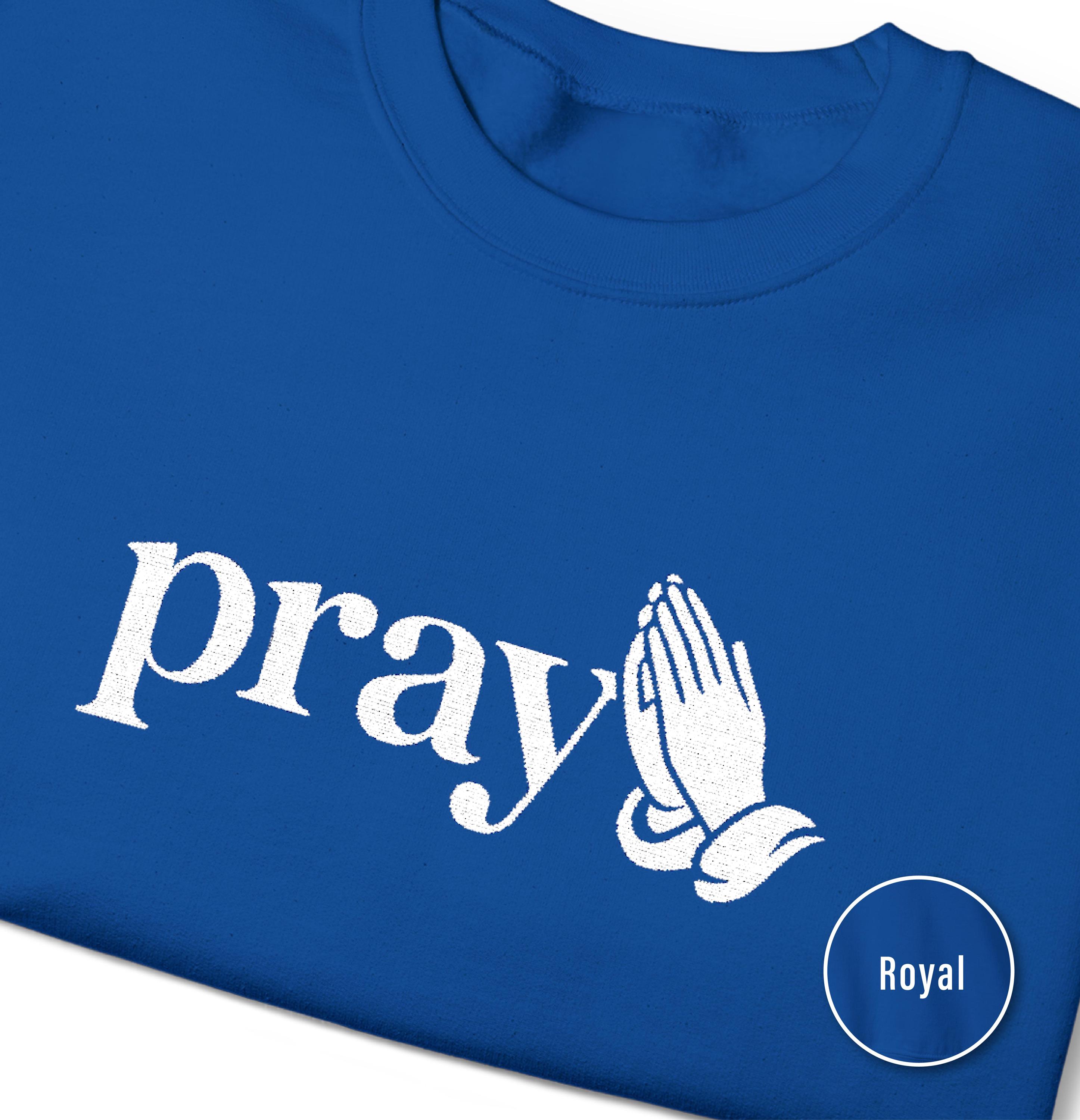 Embroidered Praying Hands Sweatshirt, Religious Comfort Crewneck