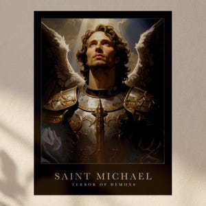 Saint Michael Archangel Art Print: Spiritual Home Wall Decor