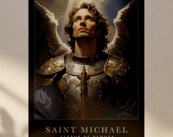 Saint Michael Archangel Art Print: Spiritual Home Wall Decor