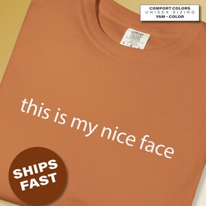 Comfort Colors 'This Is My Nice Face' sarcastisch T-shirt