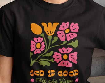 Gott ist gut Floral Comfort Colors Shirt: Glaube-basierte Bekleidung