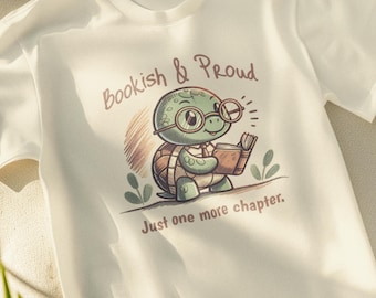 Bücherwurm Schildkröte T-Shirt: Nur noch ein Kapitel, Buchliebhaber T-Shirt