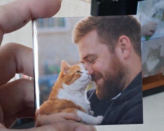 Dog and Cat Memorial Keepsake- Custom Pet Photo Fridge Magnet