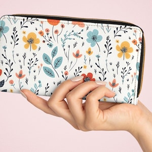 Floral Zipper Wallet - Cute Wallet, Everyday Clutch, Floral Purse, Gift for Her, Travel Wallet