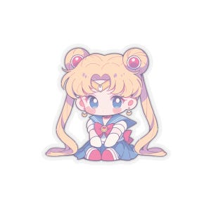 Sailor Moon Pouting Sticker, Chibi Anime Style, Inspired By Sailor Moon, Cute Kawaii Cartoon Decals