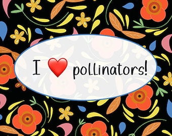 Pollinators Vinyl Sticker: Waterproof Native Plants Art