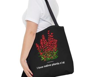 Cardinal Flower Tote Bag: Double-Sided Print, Native Plant Design
