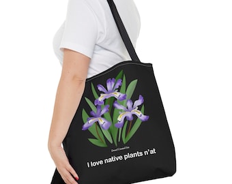 Dwarf Crested Iris Tote Bag 16"x16"-FREE Domestic Shipping Pittsburgh Flowers-Floral-Native Plants-2 side print-flat bottom-Pittsburghese
