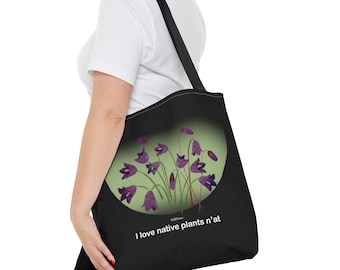Bellflower Tote Bag 16"x16"- FREE Domestic Shipping-Pittsburgh-Flowers-Floral-Native Plants-printed on 2 sides-flat bottom-Pittsburghese