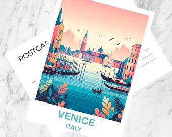 Venice Travel Postcard Italy City Summer Vacation Keepsake Italy Travel Journal Europe City Bookmark Holiday Memento